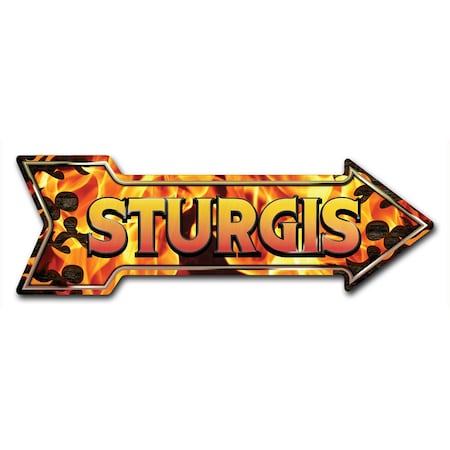 Signmission Sturgis Arrow Decal Funny Home Decor 18in Wide D-A-999588